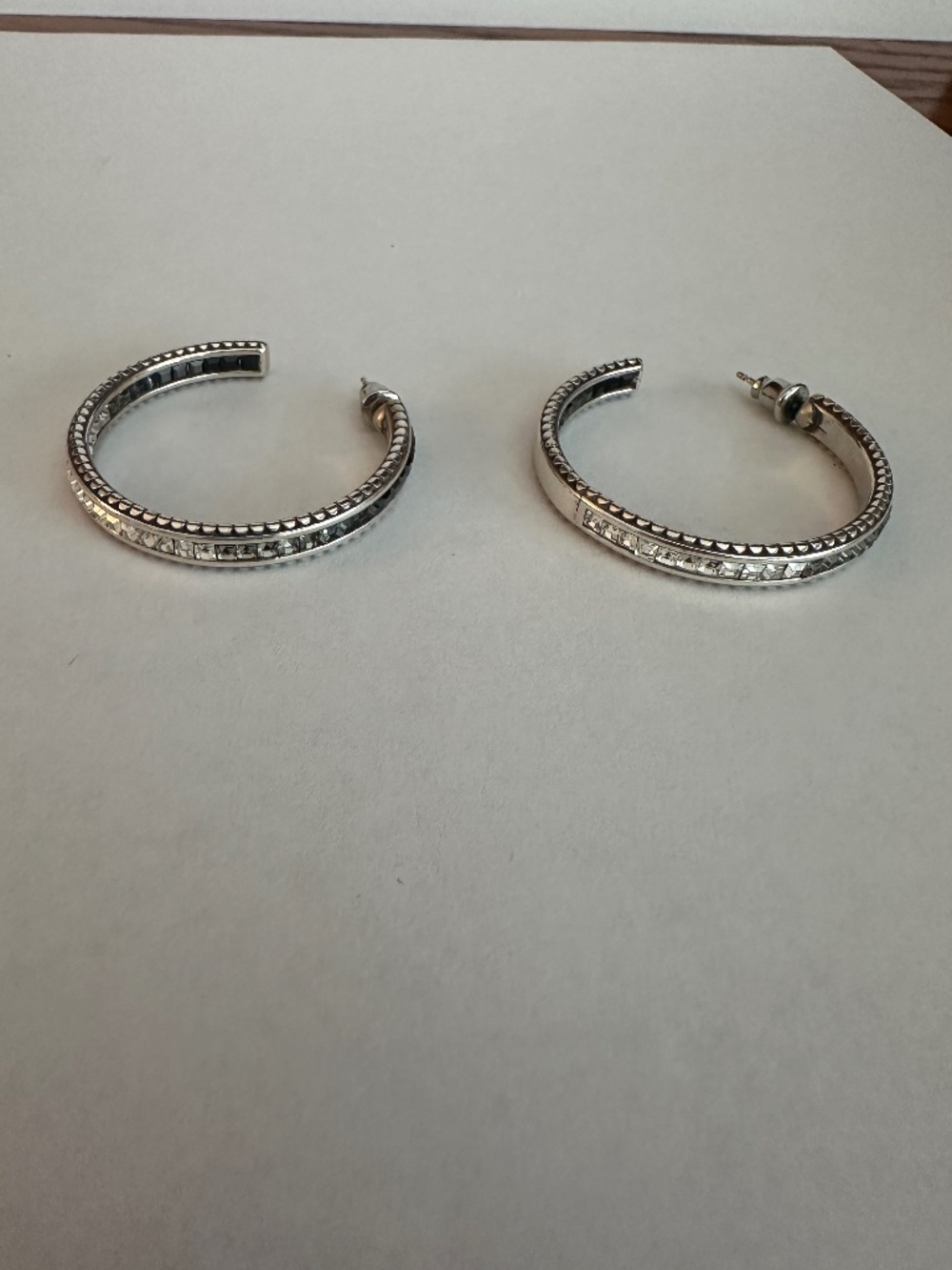 Brighton Spectrum Black Ombre Crystal Hoop Earrings